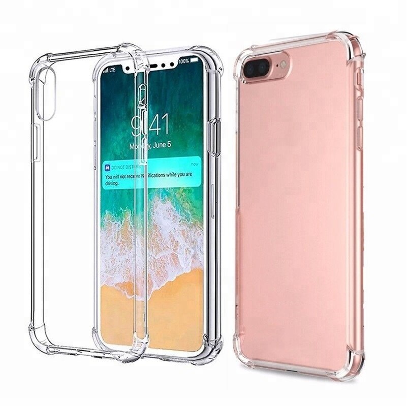 Transparent Clear Soft TPU Shockproof Mobile Phone Cover For iPhone X Case