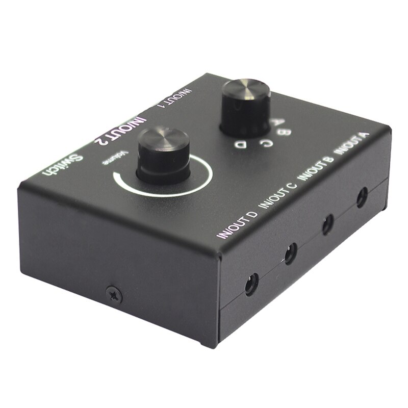 4 Port Audio Switch, 3.5Mm Audio Switcher, Stereo Aux Audio Selector, 4 Ingang 2 Uitgang/2 Ingang 4 Output Audio Switcher Box