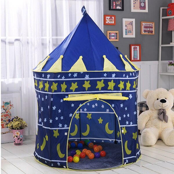 Draagbare Spelen Kinderen Tent Kinderen Indoor Outdoor Oceaan Ballenbad Vouwen Cubby Speelgoed Kasteel Enfant Kamer Huis Cadeau Voor Kinderen: Blauw