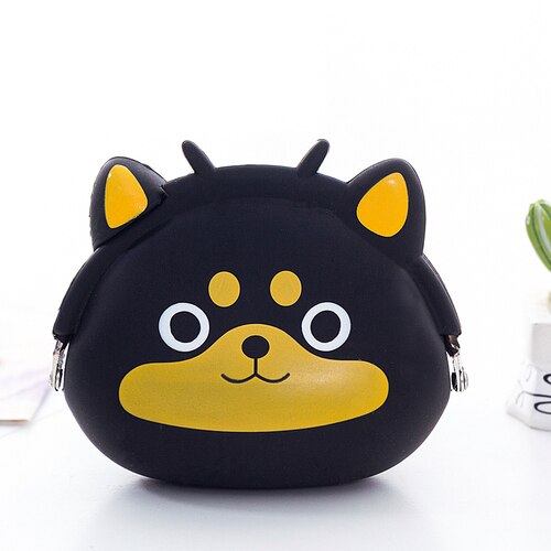 Silicone coin purse cartoon coin bag child wallet headset bag mini student small coin bag cute clutch bag: Gold