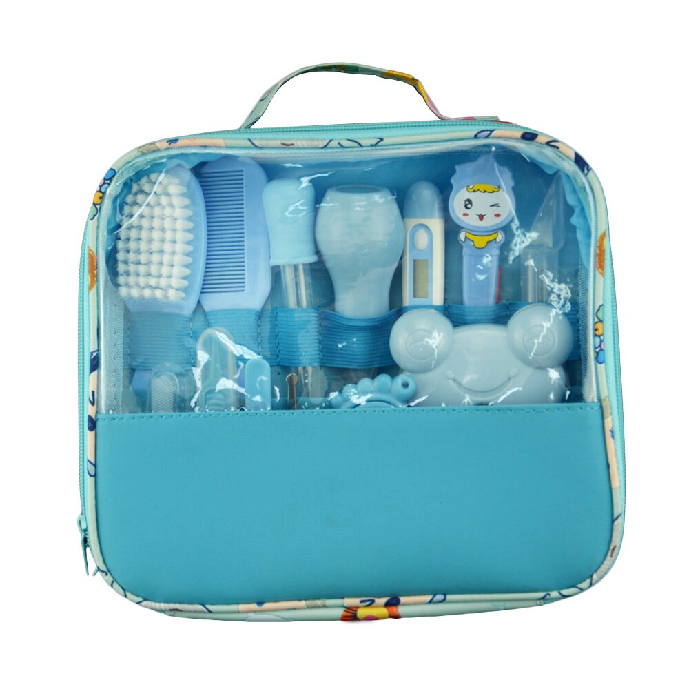 Conjunto de cuidado para bebé recién nacido, multifunción, higiene, cuidado de las uñas, termómetro, tijeras, herramientas: blue 13pcs a box