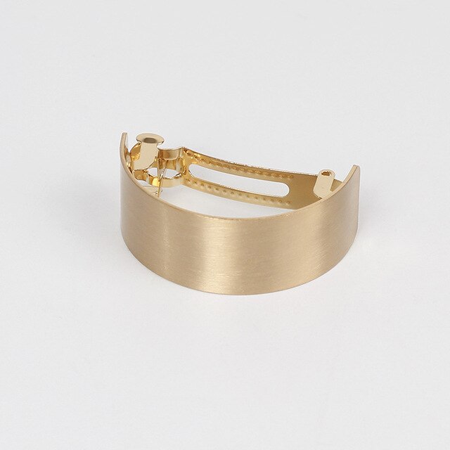 Ladies Solid Metal Hair Pins Girls Spring Clip Hair Stick Curved Hair Jewelry Hair Accessories Headwear Women Headdress: Gold-M