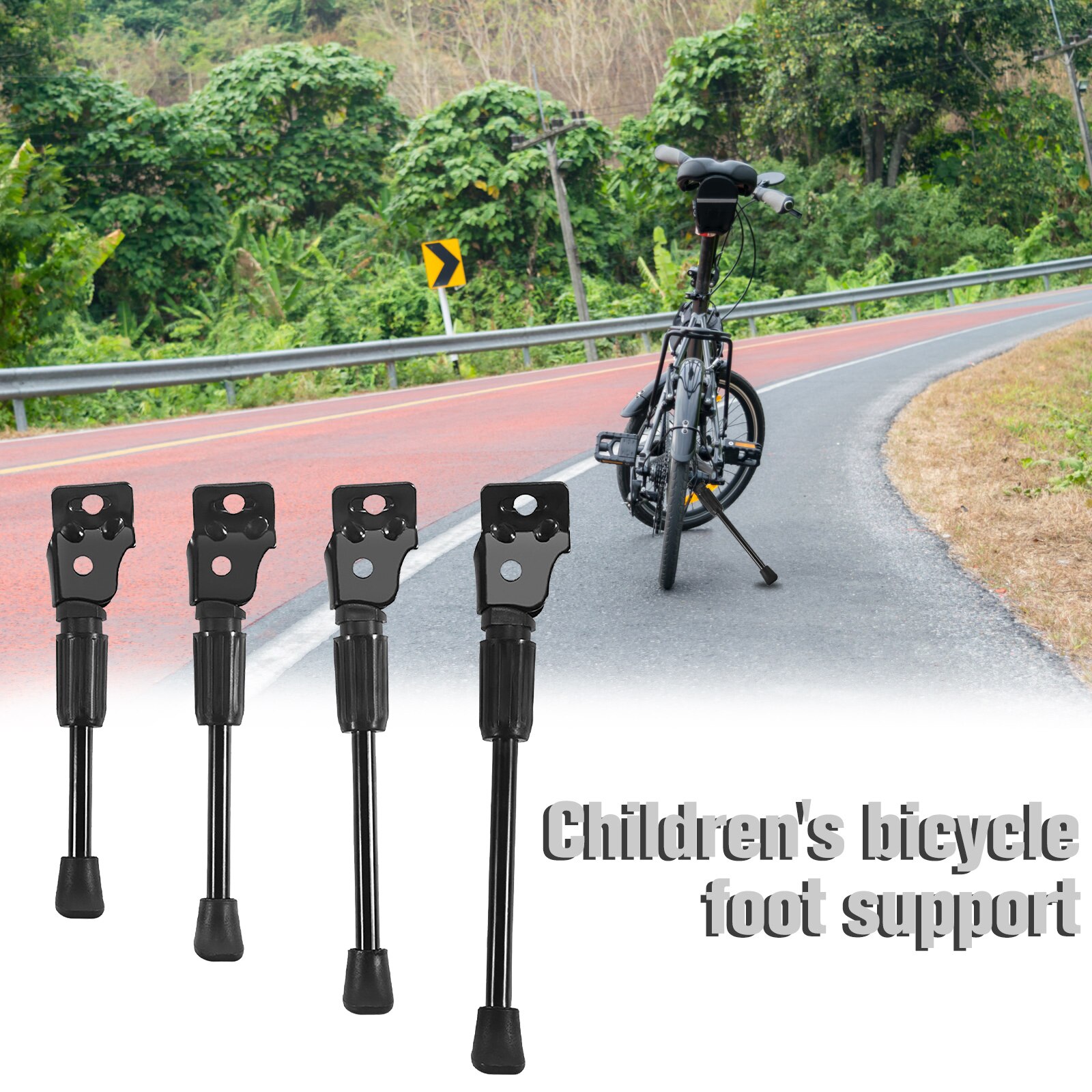 14/16/18/20 pulgadas negro bicicleta de los niños para pata de cabra lateral pie niños aparcamiento de bicicletas soporte de ciclismo pie de apoyo Brace piezas de bicicleta