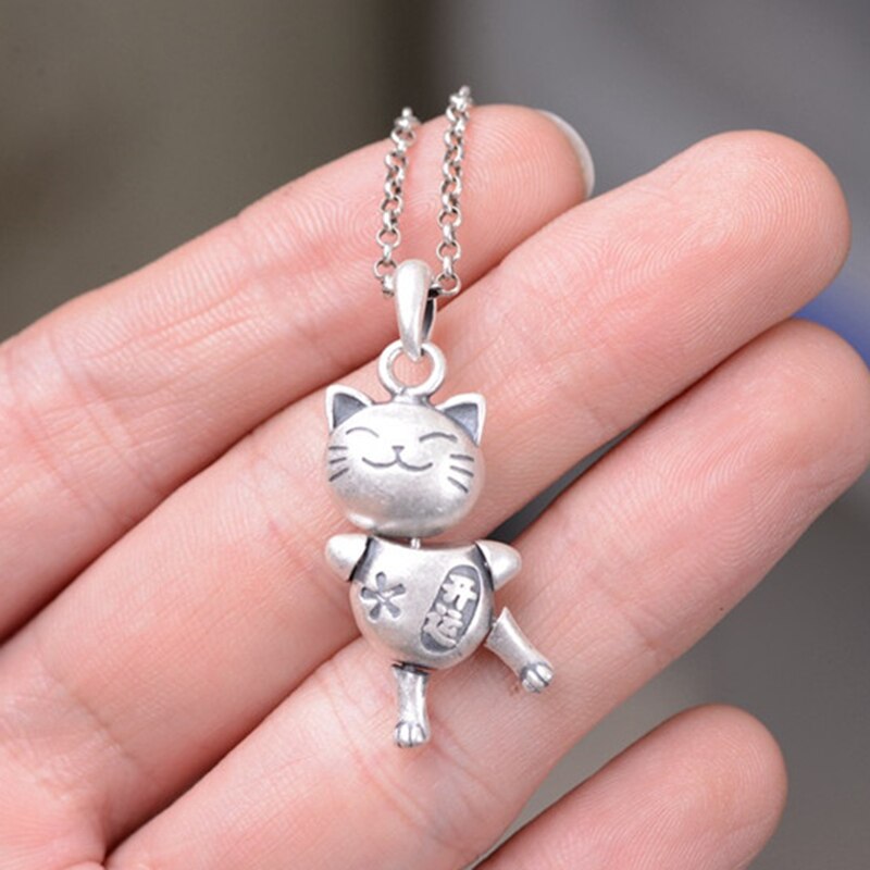 V.YA-Colgante Vintage de actividad para mujer, de Plata de Ley 925, colgante bonito, collar de Simple, joyería fina,