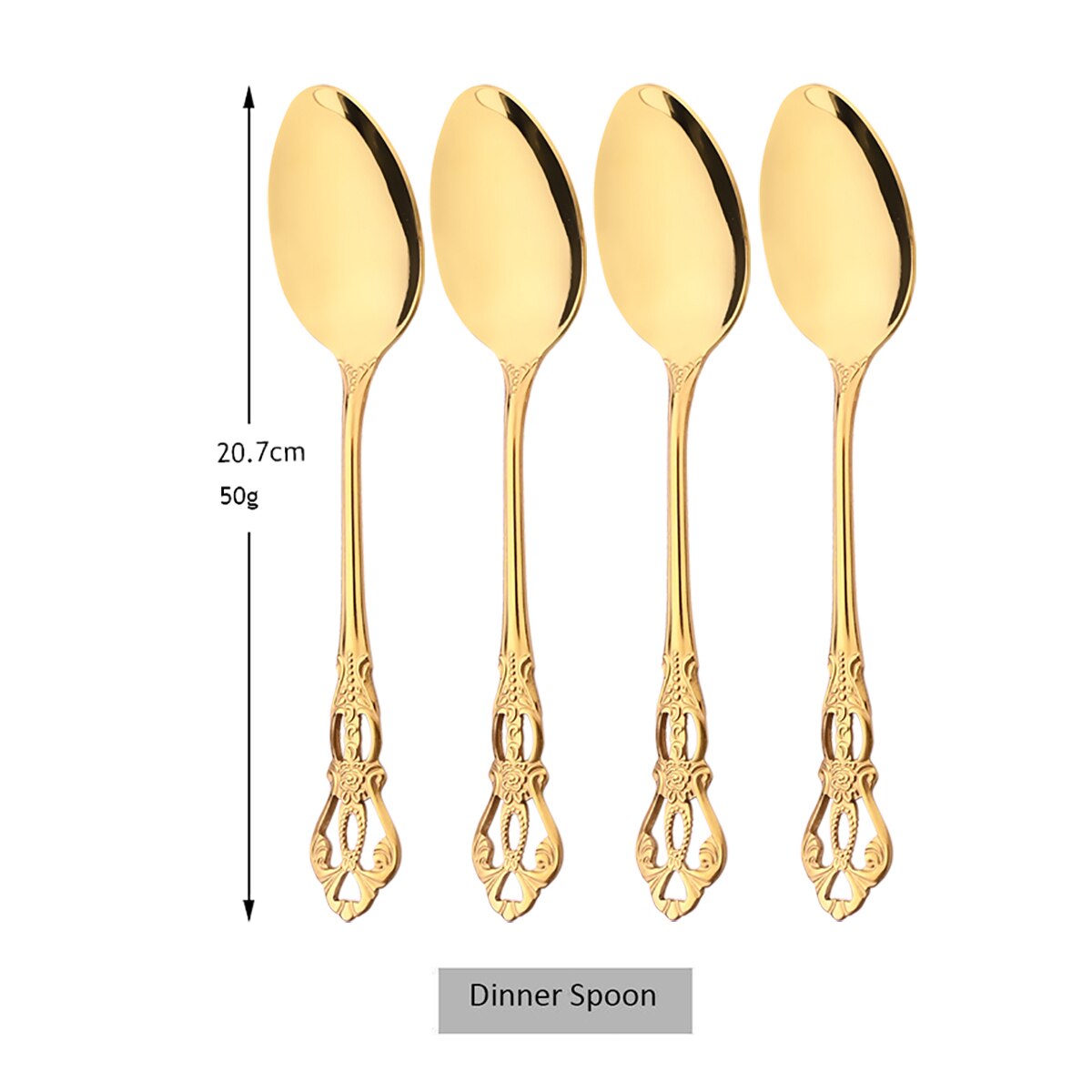Bestek Set Mes Vork Dessert Lepel Servies Kleurrijke Bestek Set Rvs Zilverwerk Keuken Servies: 4Pcs Dinner Spoon