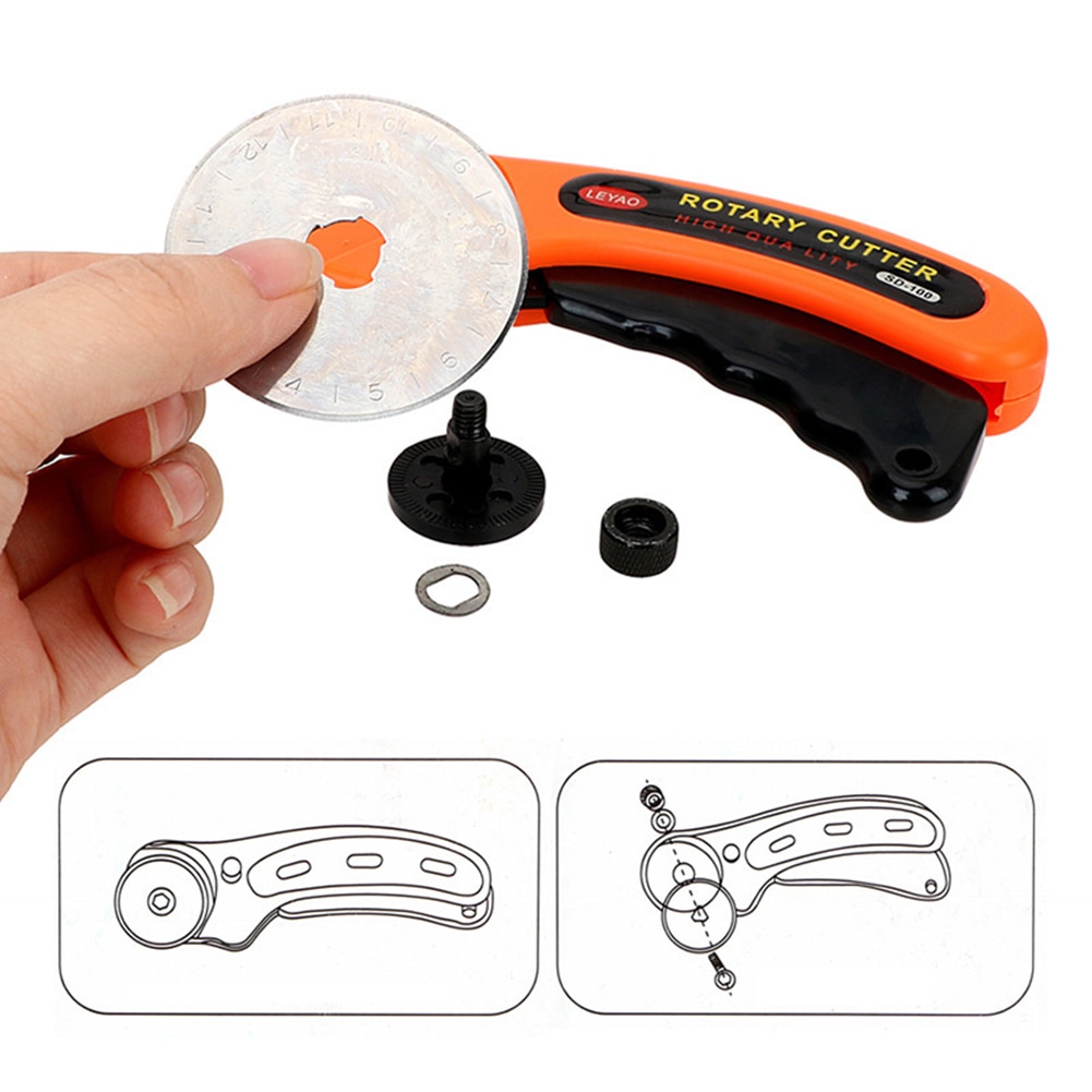 45mm 28mm Rotary Cutter for leather Set Blade for Fabric Circular Quilting Cutting DIY Patchwork Cut Tool Quilter Leather Cutter
