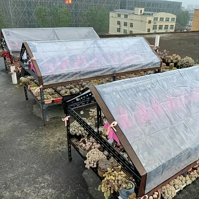 1pc Heavy Duty helder waterdicht zeildoek met doorvoertules, ideaal voor tuinen, balkons, patio's, plantbescherming en kassen