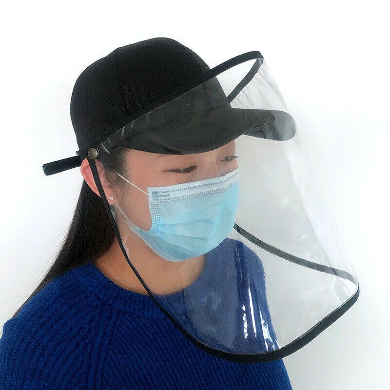 Peaked Hat w/ Protective Clear Shield Outdoor Saliva-proof Dust-proof Sun Visor Cap+Protective Clear Masks Face Shield Outdoor: B2