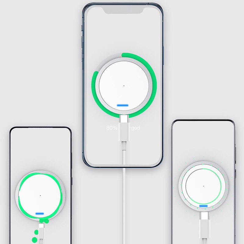 15W Qi Magnetic Wireless Charger Pad for iPhone 12 Series - Fast Charging with MFI Certified Cable