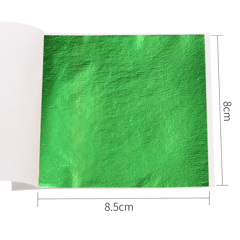 Imitation Gold Leaf Sheets ,Gilding Flakes ,Glitter Paper 100pcs ,for Home Decoration Wall Furniture Statue Crafts Nail 8x8.5cm: Green