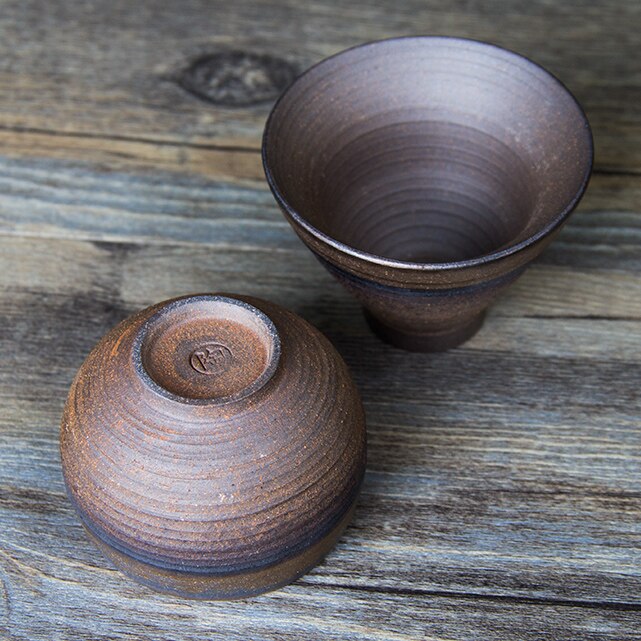 Handmade Stoneware Tea Cup Retro Ceramic Tea Cup Japanese Tea Cup Kung Fu Tea Set Personal Single Cup