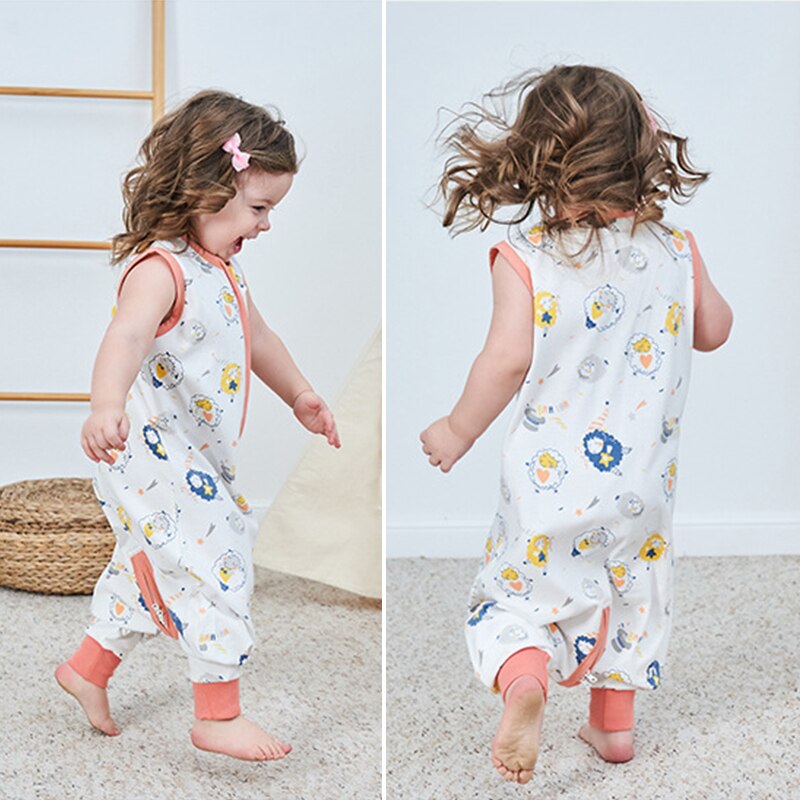 Baby Slaapzak 28-32 ℃ Zomer Koele Vest Kids Slaap Zak Jongens Meisjes 100% Katoen Ademend Slaapzak baby Anti Tipi