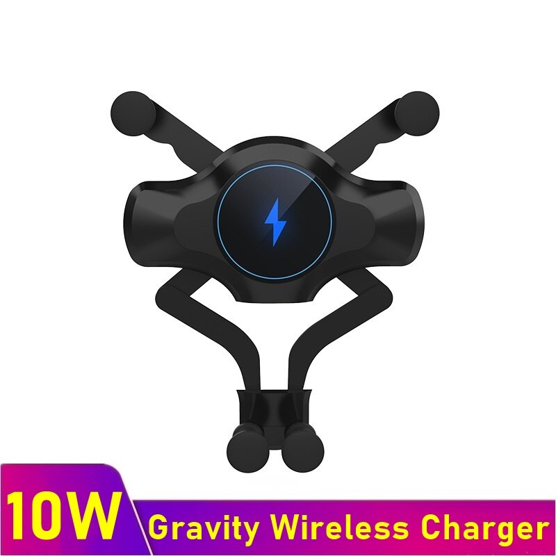 Tongdaytech 10w auto qi fast wireless charger gravity car phone holder for iphone 8 xs 11 pro samsung  s20