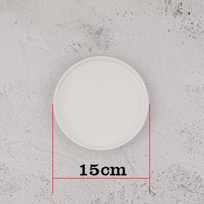 Matte Ceramic Plate Steak Dish Lunch Tray Salad Dish for Food Photography Shooting Background Photo Studio Adornment Fotografia: White 15cm