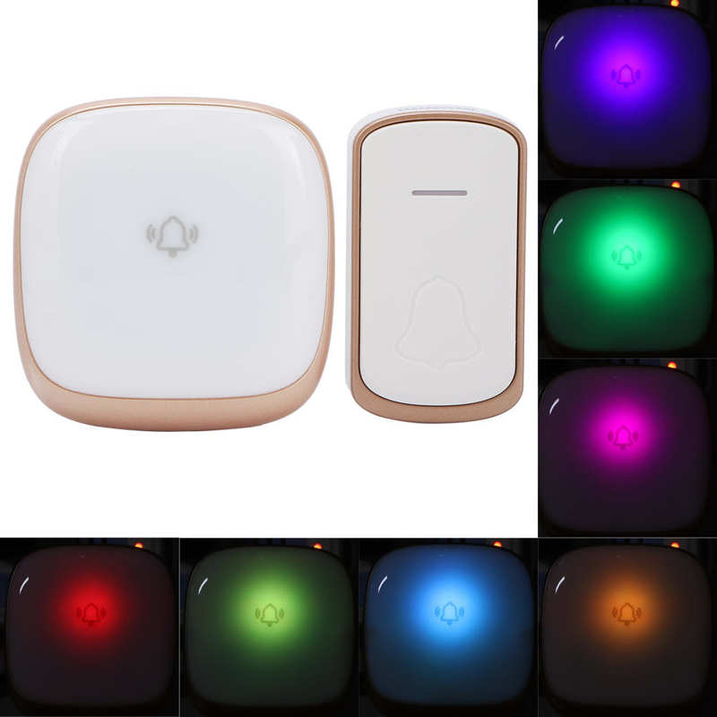 for Elderly Disabled Adjustable Doorbell Kit Adjustable Volume Sound Wireless Door Bell for Elderly US Plug 110‑240V