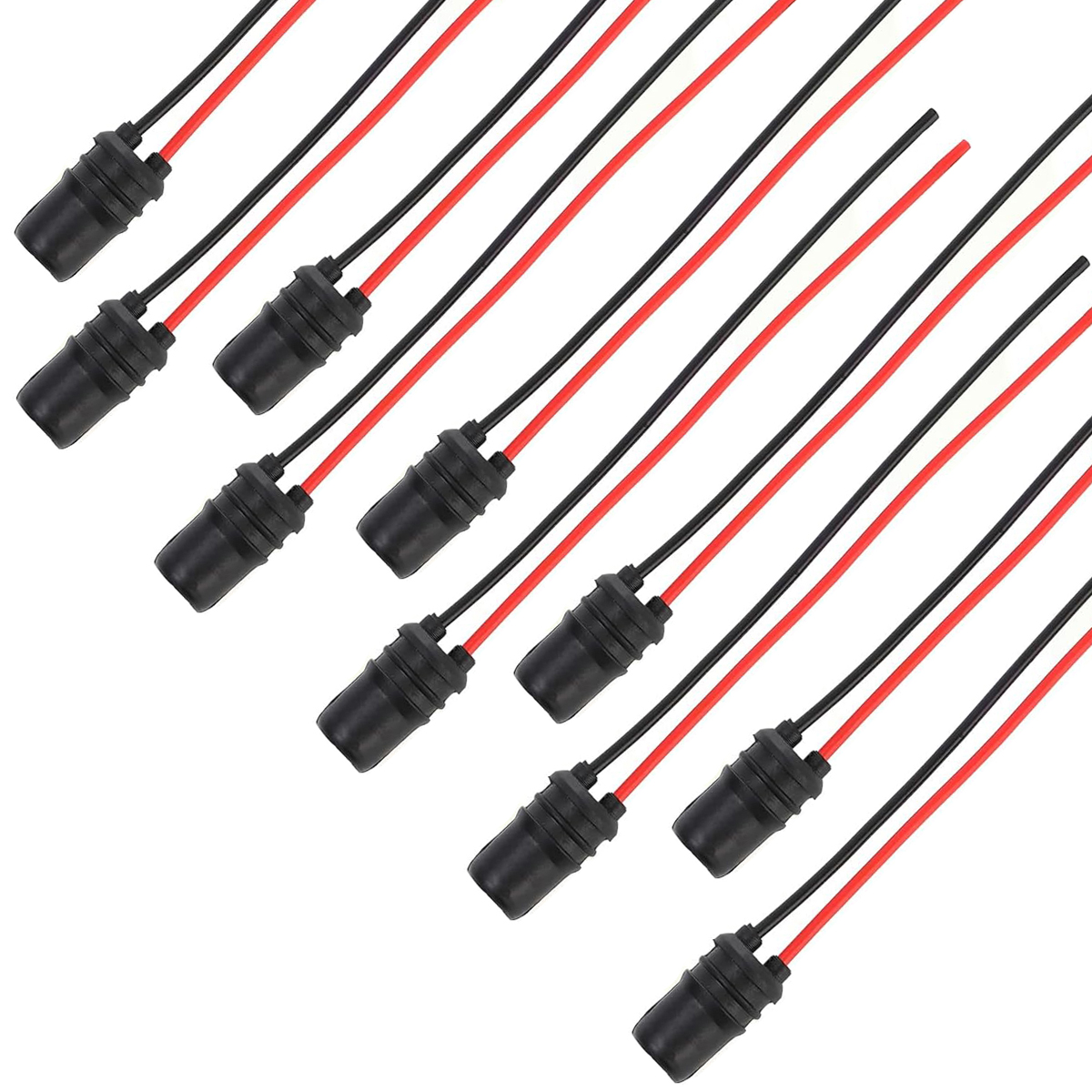 T10 w5w 194 147 pærefatninger præforbundet stik, ledningspære blødt gummiledningsnet, fatning til bilens instrumentbrætlys: Sølv