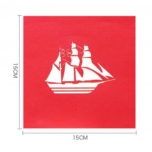 3D Sailboat Ship Paper Sculpture DIY Handmade Exquisite Workmanship Practical Durable Stylish Invitation Greeting Card: Default Title