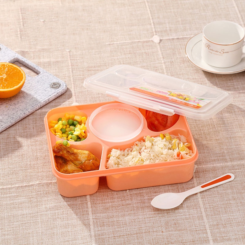 Baby Kids Food Container Bento Video Show with Soup Bowl Children Dinnerware School Portable Food Storage Container