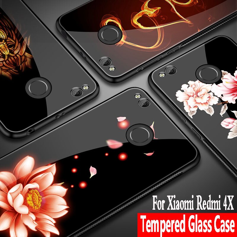 Voor xiaomi redmi 4X case Luxe Gehard Glas Cover Soft TPU Siliconen Bumper voor xiaomi redmi 4X pro case xiaomi redmi 4X Cover