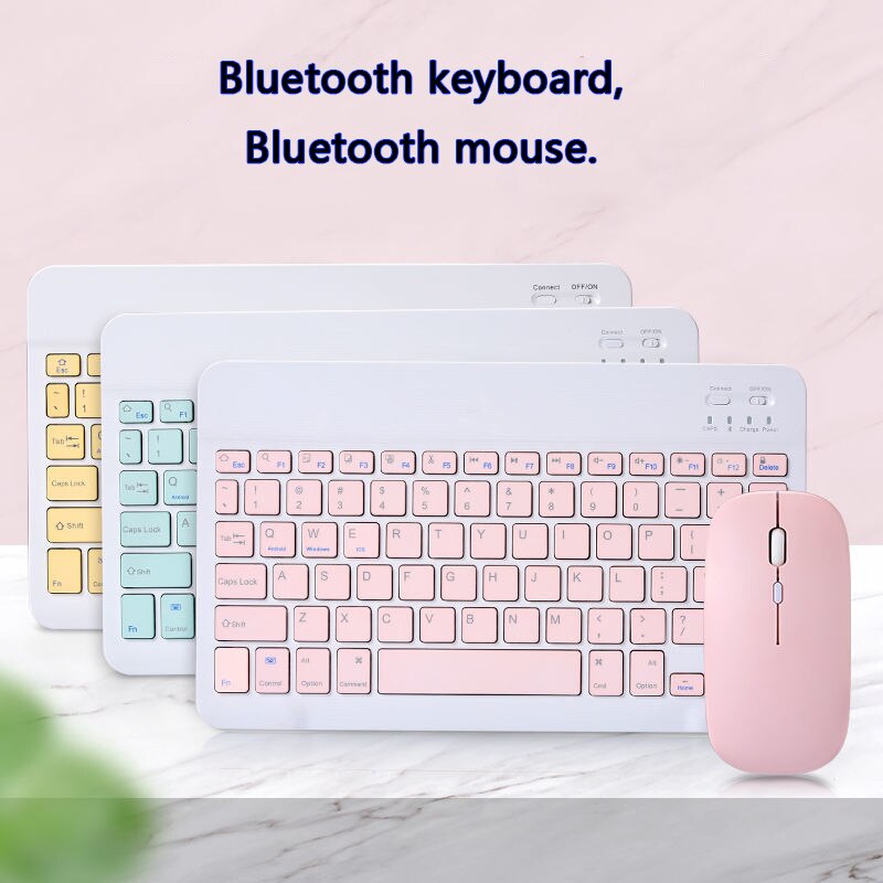 For iPad Bluetooth Keyboard Pro 11 Wireless Mini kawaii pink Keyboard and Mouse For Samsung Xiaomi blue iPad Keyboard Mouses
