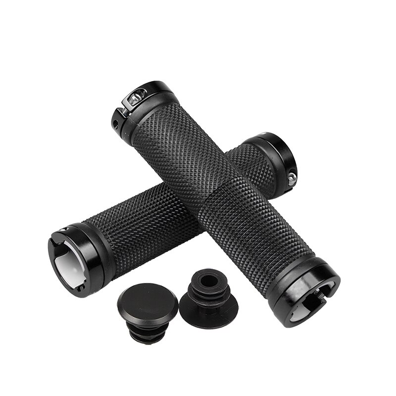 1 pair MTB BMX Road Cycling Handlebar Grips Anti-Skid Rubber Bicycle Grips Mountain Bike Lock On Bicycle Handlebars End Grips: Black
