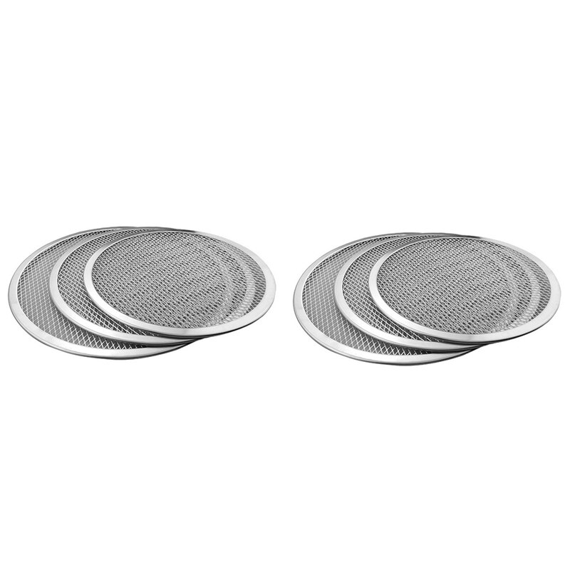 2x Round Pizza Oven Baking Tray Barbecue Grate Nonstick Mesh Net(9 Inch