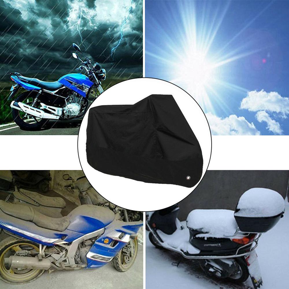 Ml xl xxl xxxl 190t fuld sort motorcykel cover udendørs uv-beskytter vandtæt regn støvtæt cover anti-tyveri med låsehul
