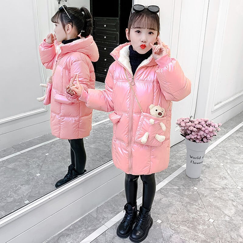 Chaqueta de plumón de terciopelo para niños y niñas, ropa de invierno cálida, Parkas gruesas, traje de nieve, abrigo, novedad de