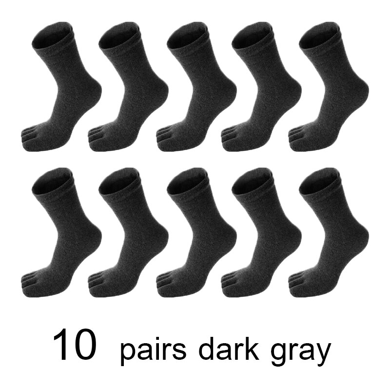 Calcetines de algodón con dedos separados para hombre, calcetín Unisex de talla grande 5, para otoño e invierno, 10 pares, 20 unidades: 2