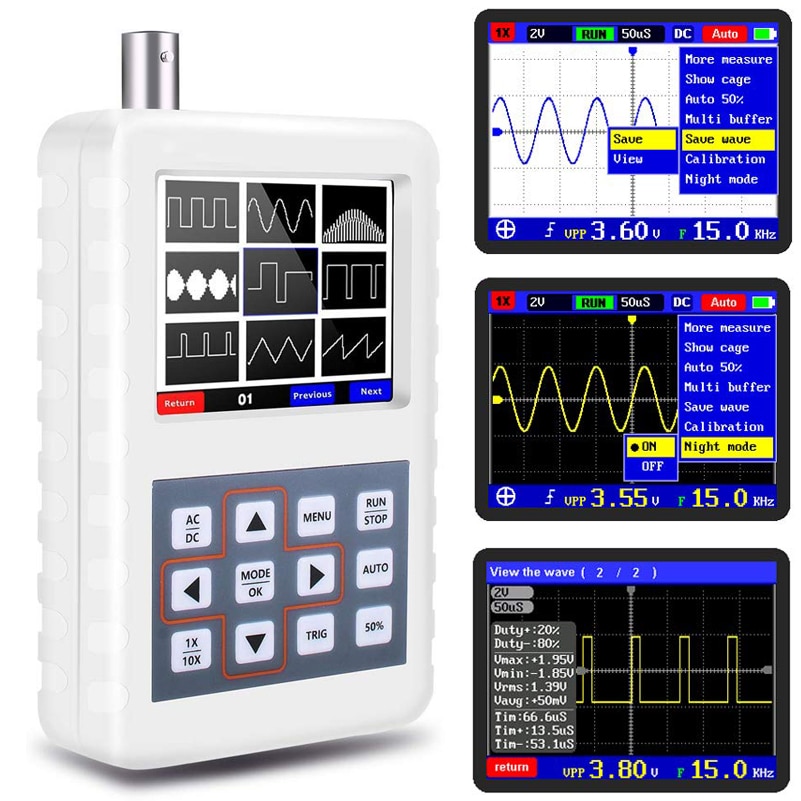 YEAPOOK – Mini Oscilloscope numérique Portable, Kit de stockage, bande passante de 5MHz, taux d'échantillonnage de 20 MS/s, entrepôt RU