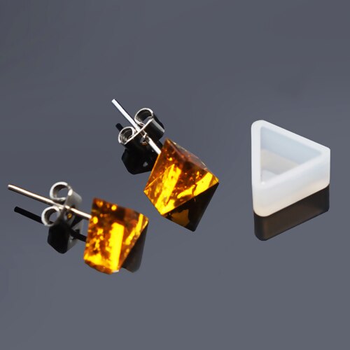 5 pièces hexagone carré tête de chat Silicone moule pour faire soi-même pour la fabrication de bijoux résine époxy moules pour boucles d'oreilles pendentifs faisant des outils blanc