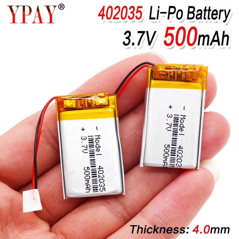 Hoge Capaciteit 3.7V 402035 Lipo Lithium Polymeer Batterijen 500 Mah Li Ion Batterij Vervanging Voor Bt Headset speelgoed MP3