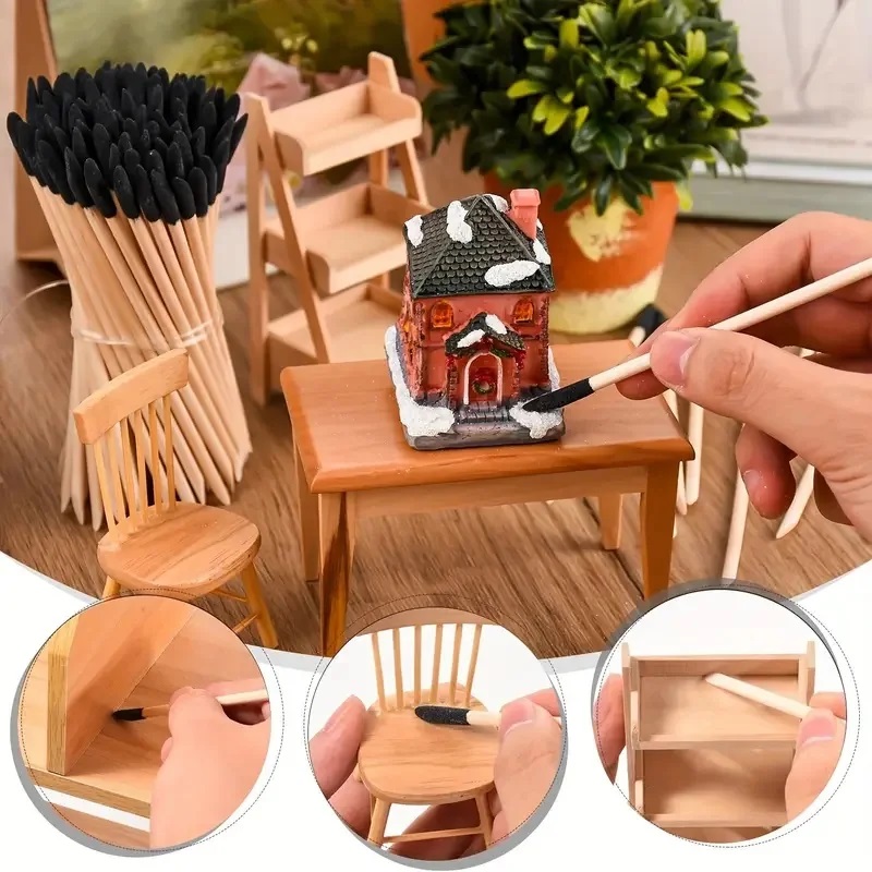 Palos de lijado de 10/20/100 Uds., palitos de fósforos, ramitas de lijado, palos de lijado de detalles finos para modelos de plástico, pulido de madera para Hobby