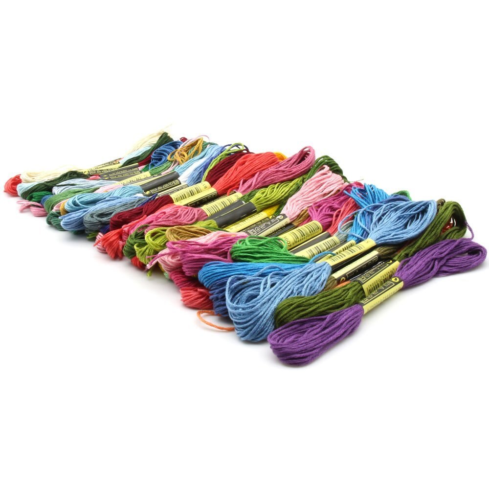 50 Stks/set Multicolor Zachte Katoen Kruissteek Floss Prisma Zes-Streng Floss Premium Regenboog Kleur Borduurgaren Naaigaren