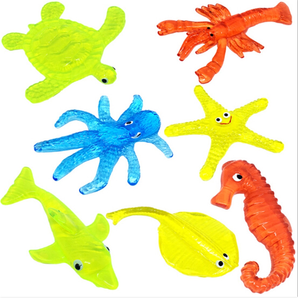 Cute Soft Material Decompression Starfish Octopus Shark Toy Sticky Marine Animal Toys For Children'day