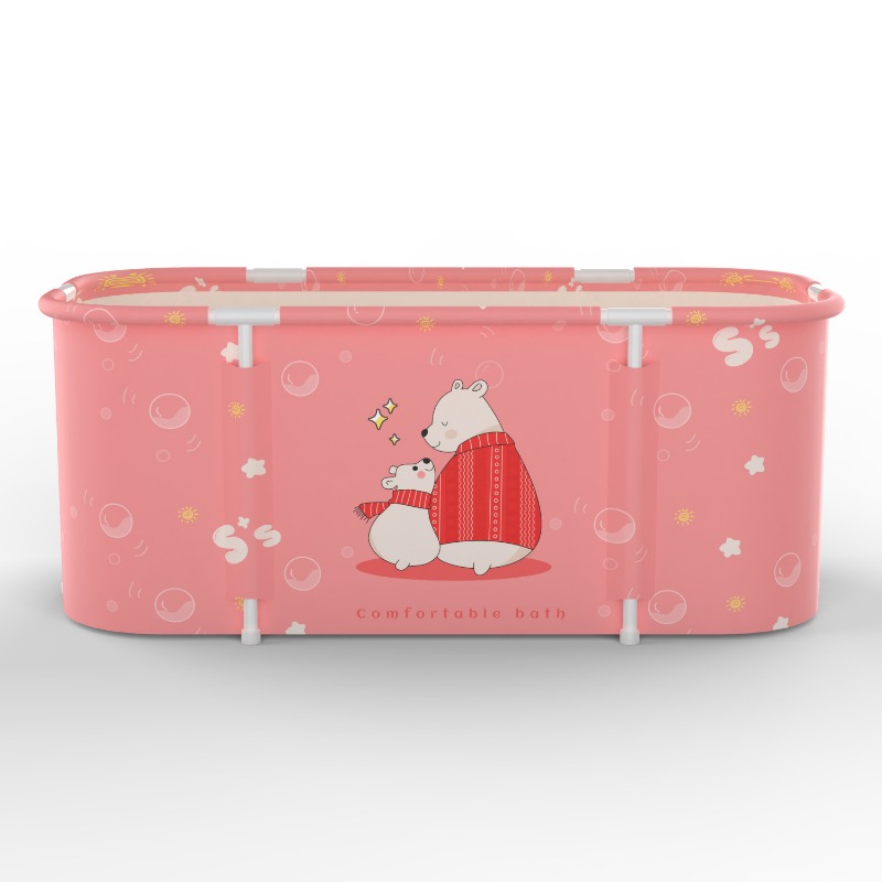 Bath Bucket Adult Foldable Bath Bathtub Thickened Household Bathtub Save Space Double Person Bath Tub Free Assembly Ice Bucket: Dark Khaki