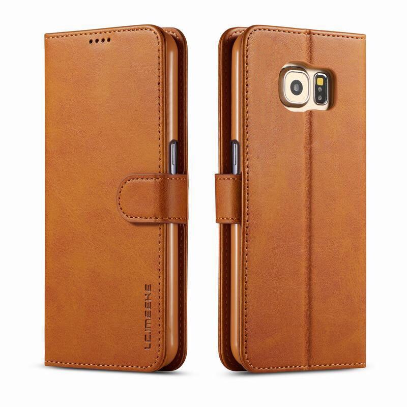 Luxe Case Voor Samsung Galaxy S6 Rand Cover Case Leather Flip Wallet Card Slot Etui Voor Samsung S 6 S6edge case S6 Coque Fundas: For Samsung S6 / Yellow Cover