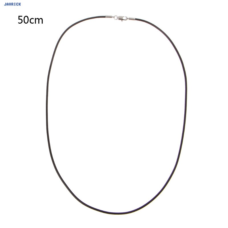 Black Silk Leather Cord Chain Necklace Rope with Lobster Claw Clasp N58F: 50CM