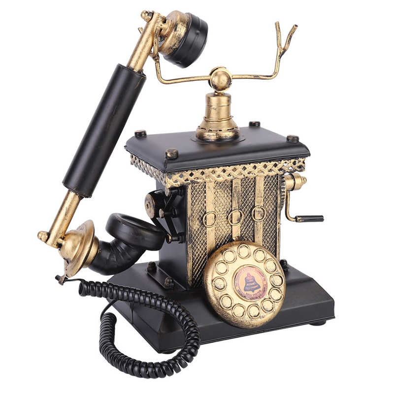 European Style Hand-Operated Telephone Decor Bedroom Living Room Window Display Home Ornament