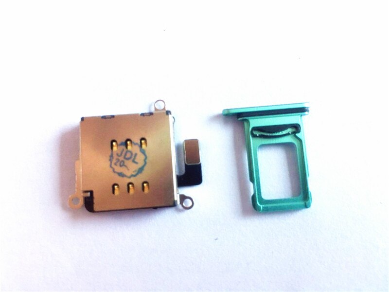 For iPhone 11 Dual SIM Card Reader flex cable +SIM Card tray Holder Slot Adapter Replacement: Green