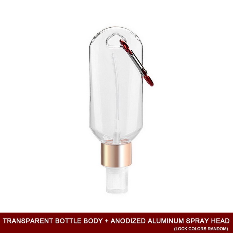 Desinfectie alcohol draagbare haak sleutelhanger spray fles transparante handdesinfectiemiddel fles lege fles lotion sub-fles: B / 10 stuks 50ml