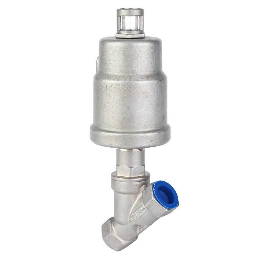 Actuator Ball Valve Angle Seat Valve Air Actuated Female Thread Stainless Steel Pneumatic Steam Valve Solenoid Valve