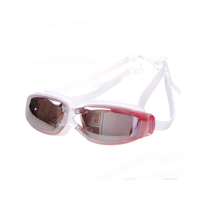 Vandtætte svømmebriller anti-tåge svømmebriller holdbare mænd kvinder vand fitness briller udstyr: Lyserød