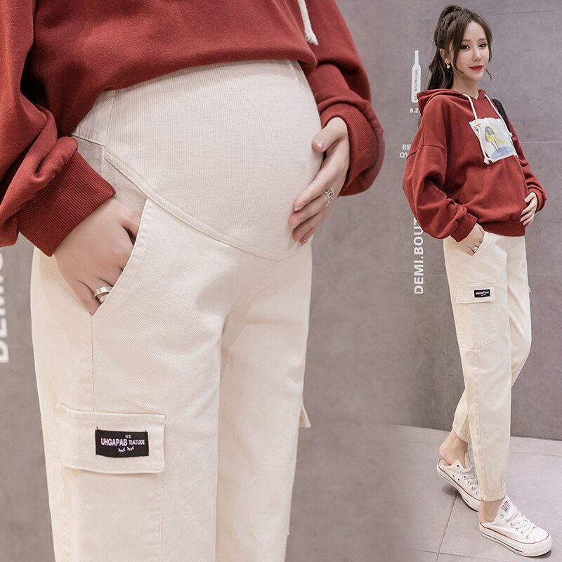 Maternity Overalls Pregnancy Stretch Trousers Pregnant Womens Long Casual Pants Maternity Clothings Elastic Waist Belly Clothes