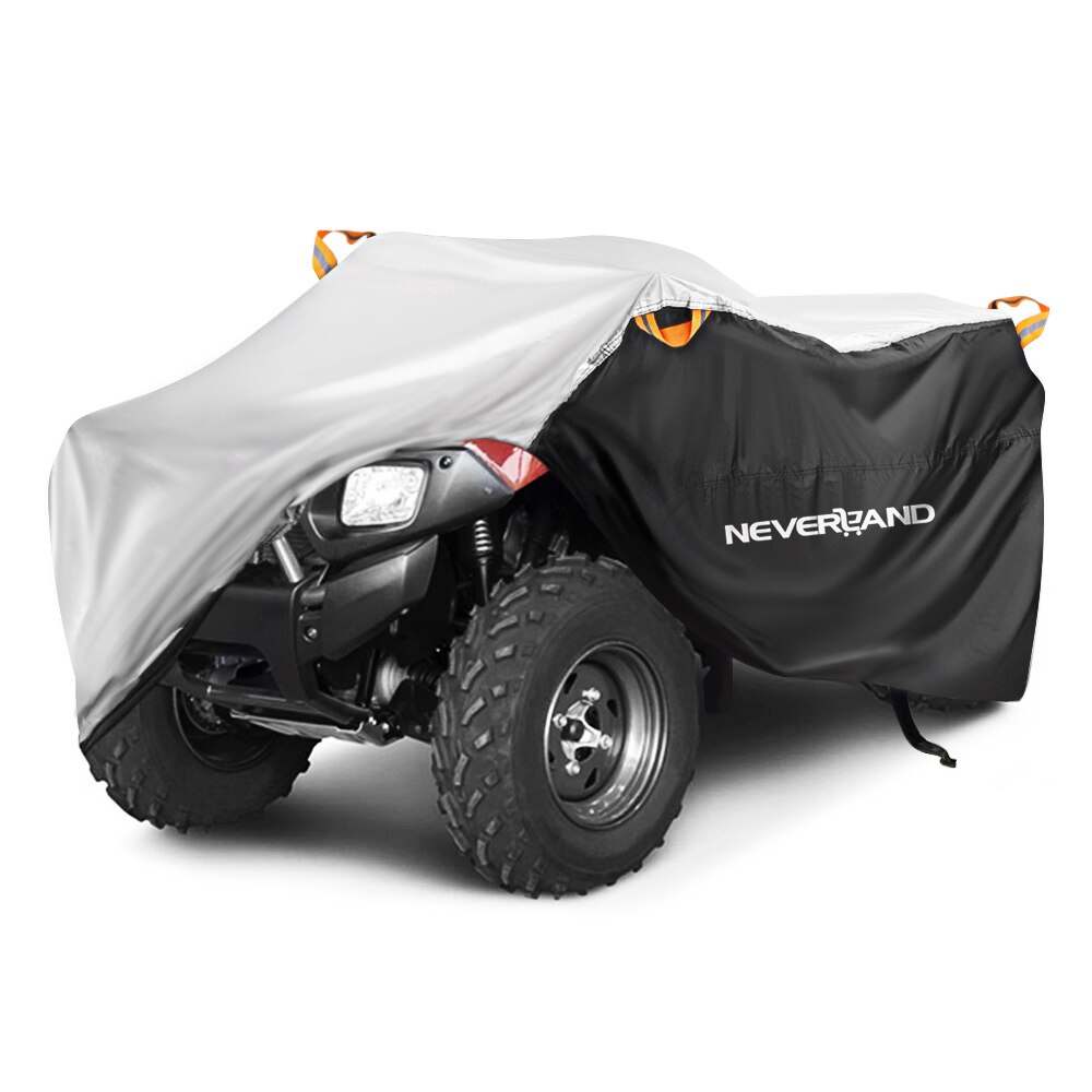 Strand atv fyrhjuling motorcykel 190t vatten regnsäker damm anti-uv fodral motorcykel för polaris motorcykel skal xl xxxl  d20: Xxxl -256 x 110 x 120cm / Silver svart