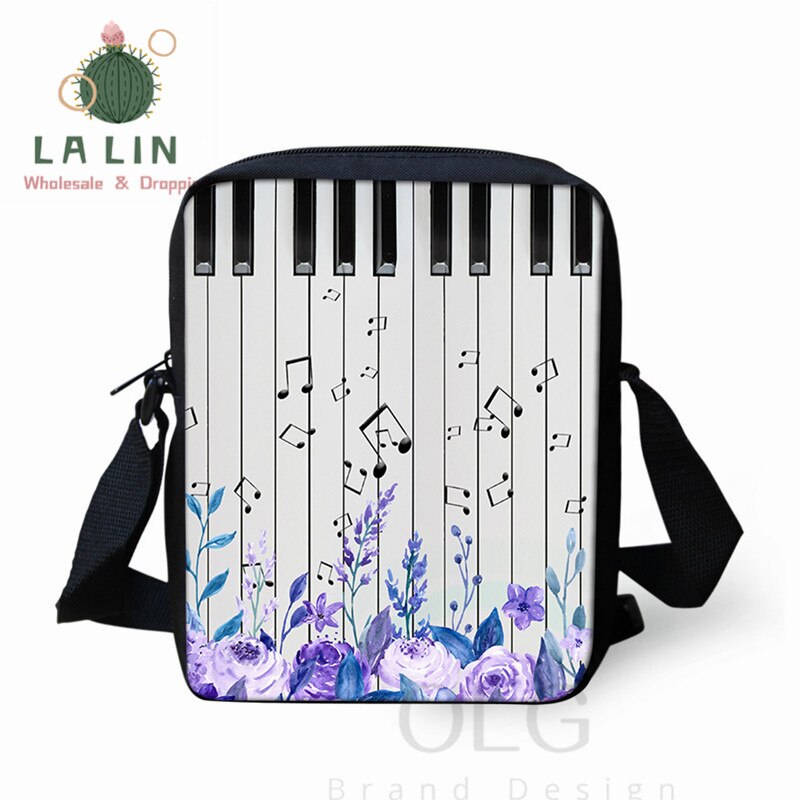 LANLIN Klavier Musik Note Frauen Mini Umhängetasche Handtaschen Teen Mädchen Schulter Schule Taschen Kleine Messenger Tasche Stachel Mochila: Dark Grau