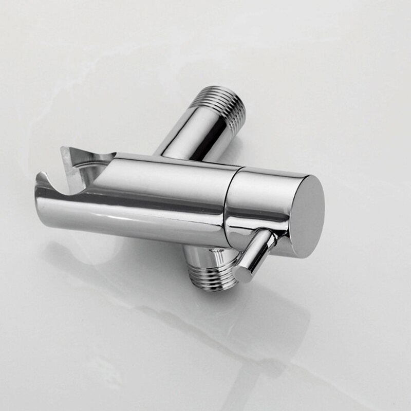 Bathroom Toilet Shattaf angle Valve Holder Brass Multifunctional Toilet Bidet Valve with Holder chrome plated wall mounted