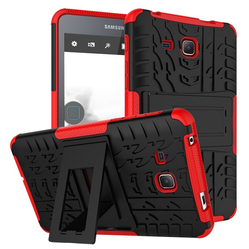 Case for Samsung SM-T280 SM-T285 case T280 TPU+PC Tablet Stand Armore Cover for Samsung galaxy Tab A 7.0 T280 T285 coque: Red