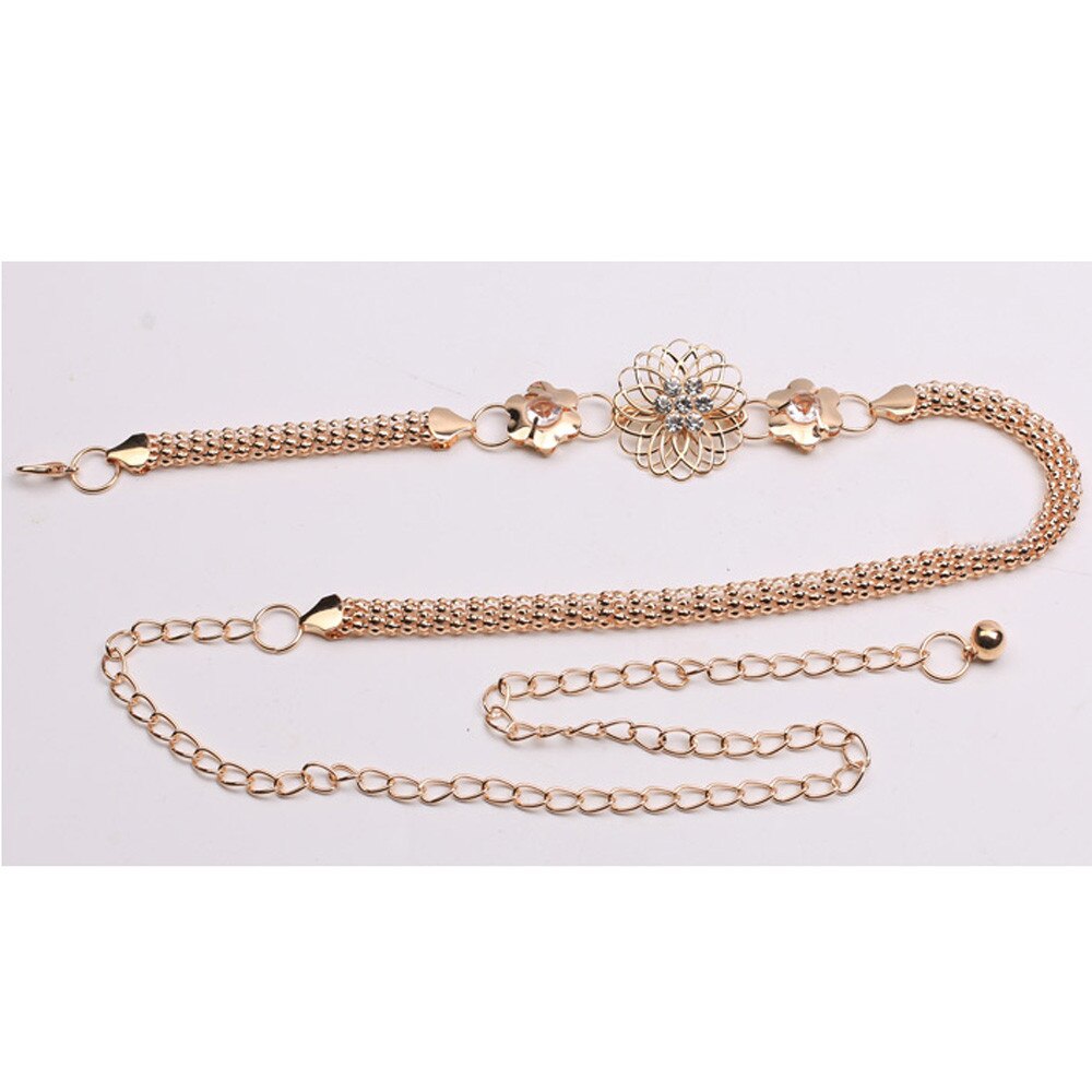 Belt Women's Lady Metal Chain Gold Color Belt Body Chain unique Female Dress Decor Belts