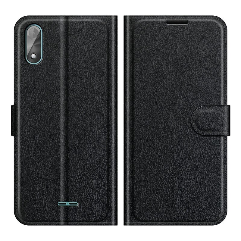 Para wiko y51 carteira caso do telefone flip capa de couro capa etui fundas: Lz Bk